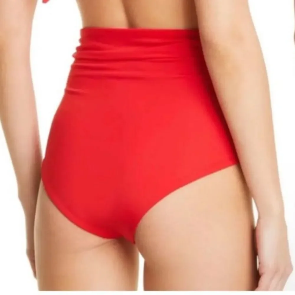Mara Hoffman Women's NWOT Jay Red High Waist Tie-Front Swim Bottoms Size 2X